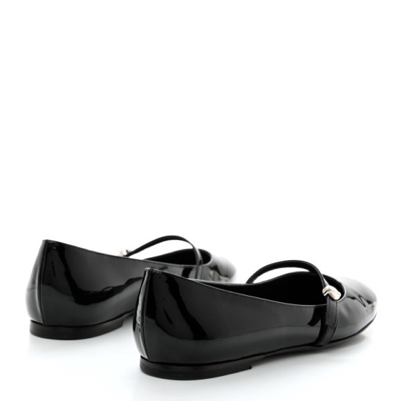 Louis Vuitton Black Patent Leather Loafers with Silver Buckle - Picture 5 of 9